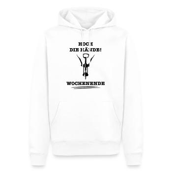 Wochenende Korkenzieher Spruch Party feiern - Männer Premium Bio Hoodie - Weiß - Vorne - Nico (187cm)