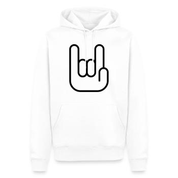 The Hand - Men’s Premium Organic Hoodie - white - Front - Nico (187cm)