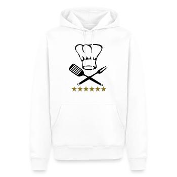 cuisinier - Sweat à capuche Premium bio Homme - blanc - Devant - Nico (187cm)