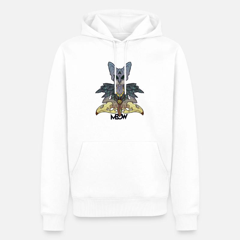 Roi chat - Sweat à capuche Premium bio Homme - blanc