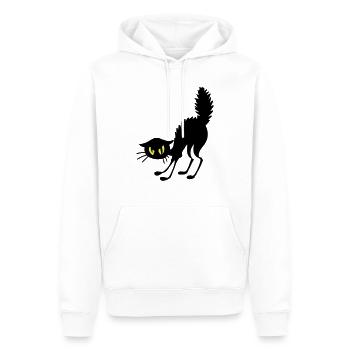Chat énervé - Sweat à capuche Premium bio Homme - blanc - Devant - Nico (187cm)