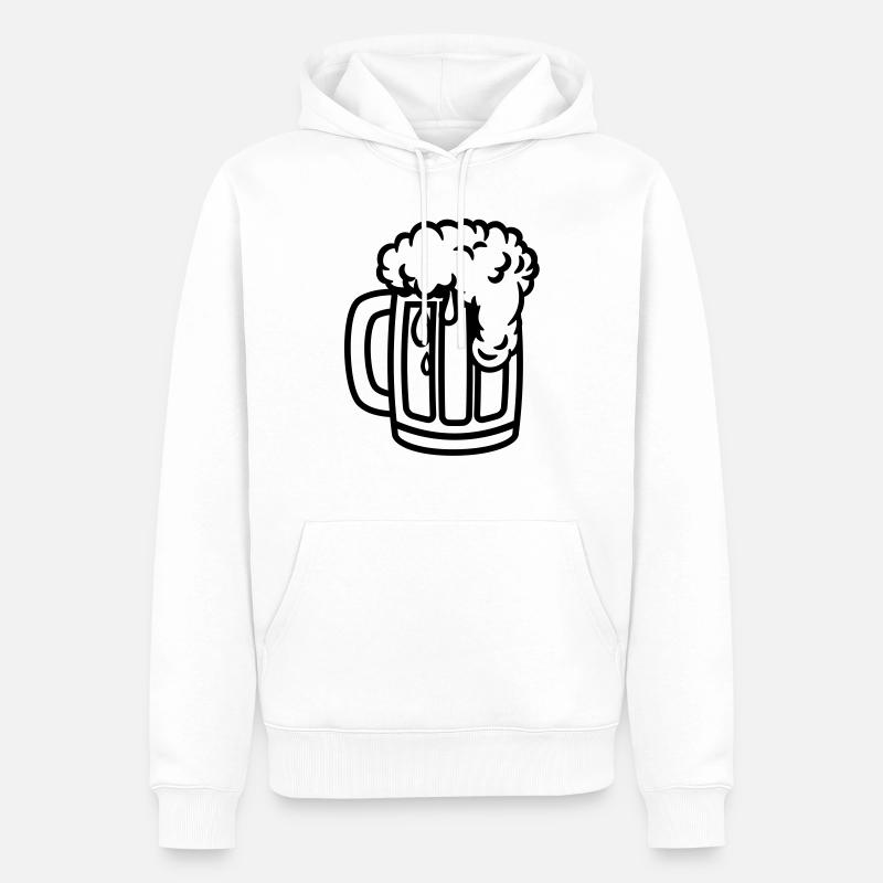 bier__f1 - Sweat à capuche Premium bio Homme - blanc