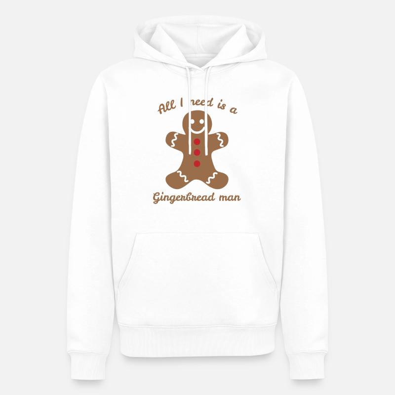 Gingerbread man - Männer Premium Bio Hoodie - Weiß