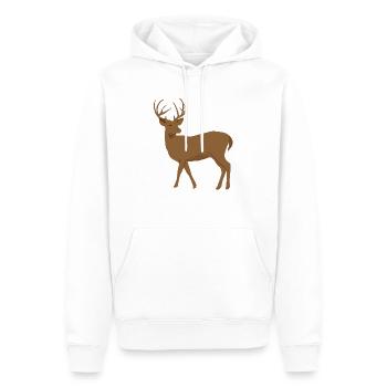 Hirsch - Männer Premium Bio Hoodie - Weiß - Vorne - Nico (187cm)