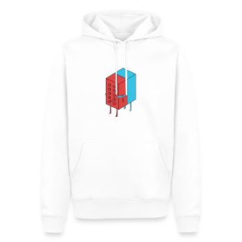 Valentins Bausteine - Männer Premium Bio Hoodie - Weiß - Vorne - Nico (187cm)
