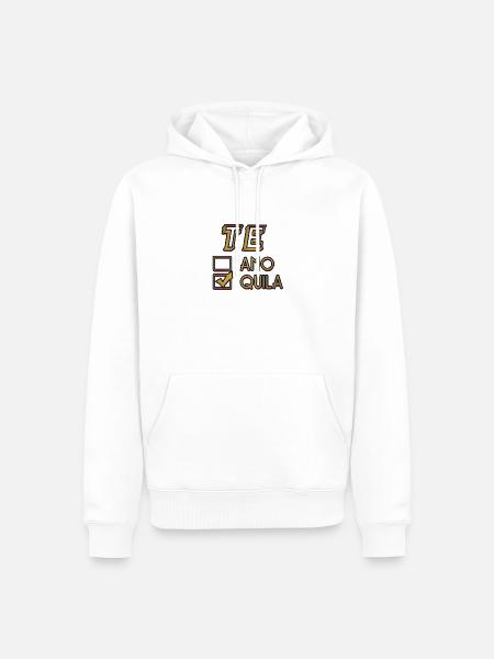 Te Amo, (check) Tequilla - Men’s Premium Organic Hoodie - white