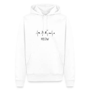 Meow Katze Herzschlag - Männer Premium Bio Hoodie - Weiß - Vorne - Nico (187cm)