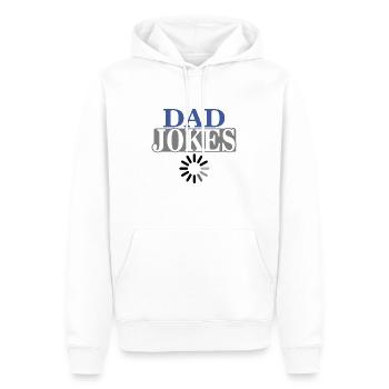 PAPA JOKES - Sweat à capuche Premium bio Homme - blanc - Devant - Nico (187cm)