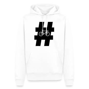 Hashtag Bike - Men’s Premium Organic Hoodie - white - Front - Nico (187cm)
