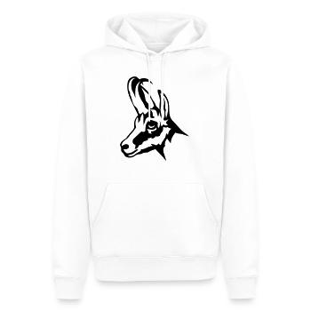 chamois animal sauvage 1102 - Sweat à capuche Premium bio Homme - blanc - Devant - Nico (187cm)