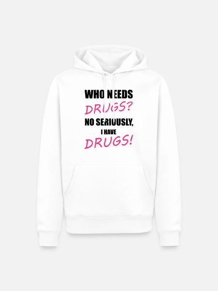 Drugs - Men’s Premium Organic Hoodie - white