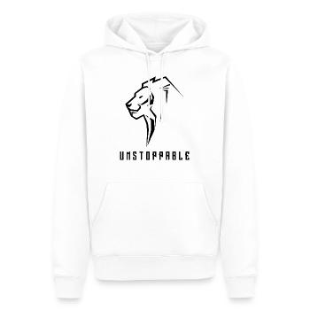 Löwen Motivation - Männer Premium Bio Hoodie - Weiß - Vorne - Nico (187cm)
