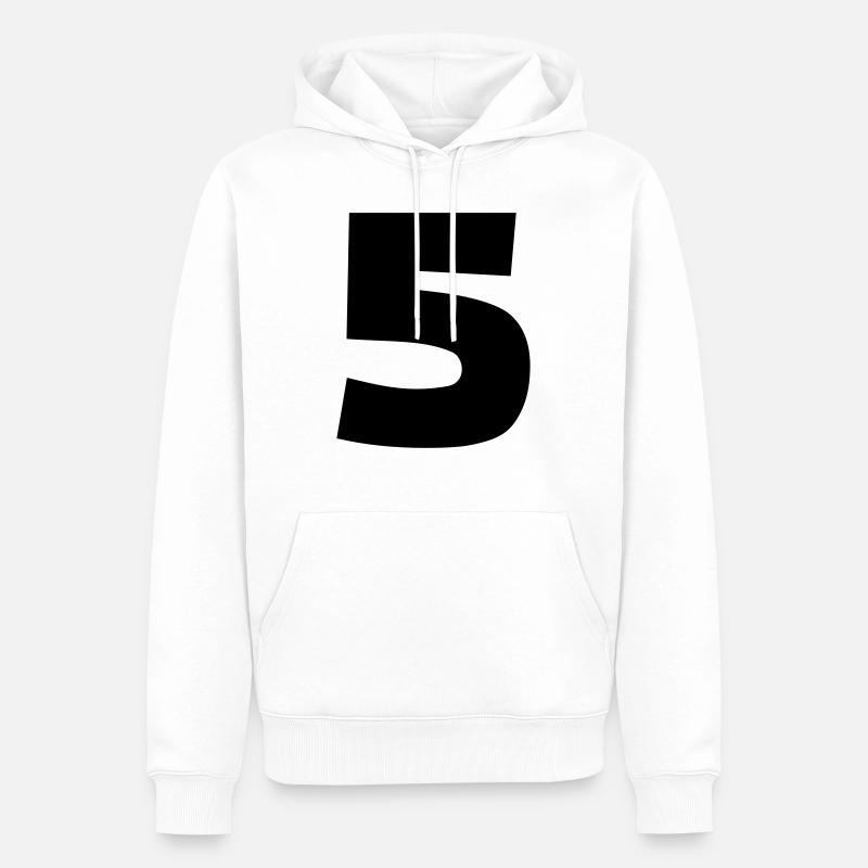 5 - Sweat à capuche Premium bio Homme - blanc