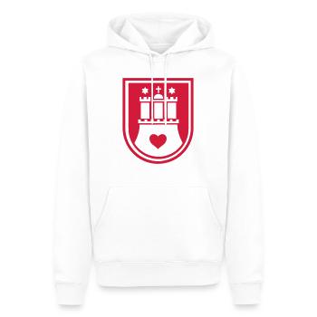 Hamburg Wappen - Männer Premium Bio Hoodie - Weiß - Vorne - Nico (187cm)