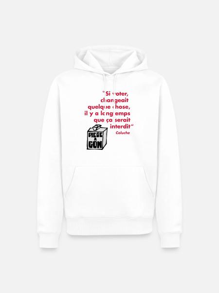 Politique - Sweat à capuche Premium bio Homme - blanc