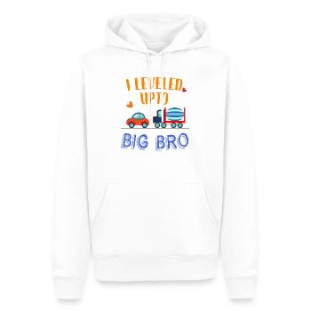 Ich habe mich auf Big Bro geebnet - Männer Premium Bio Hoodie - Weiß - Vorne - Nico (187cm)