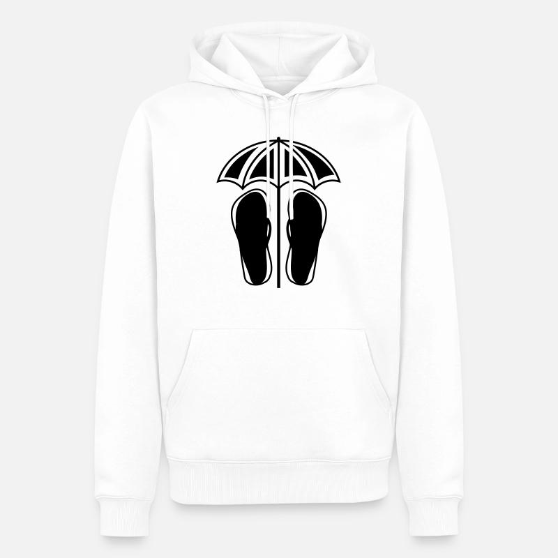 flipflops schirm - Männer Premium Bio Hoodie - Weiß