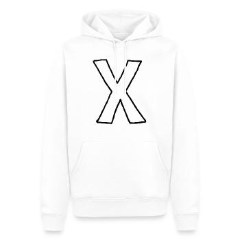 X letter - Men’s Premium Organic Hoodie - white - Front - Nico (187cm)