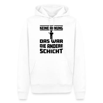 Keine Ahnung, das war die andere Schicht - Männer Premium Bio Hoodie - Weiß - Vorne - Nico (187cm)