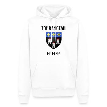 TOURANGEAU ET FIER - Sweat à capuche Premium bio Homme - blanc - Devant - Nico (187cm)