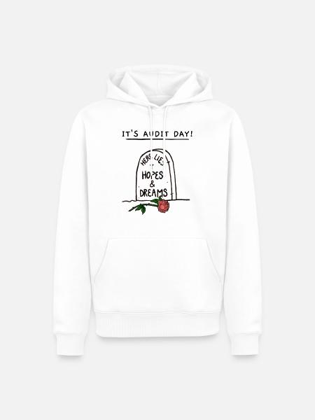 Audit day - Sweat à capuche Premium bio Homme - blanc