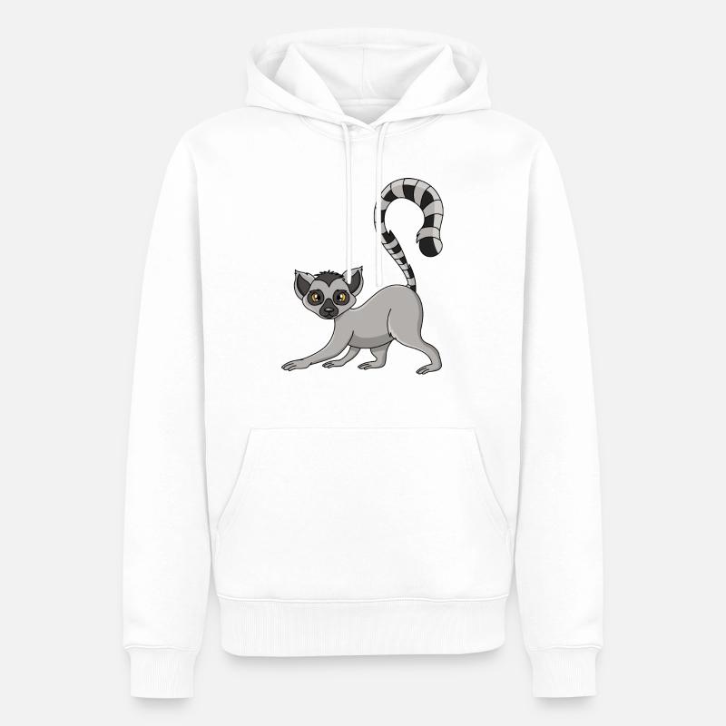lmur - Sweat à capuche Premium bio Homme - blanc