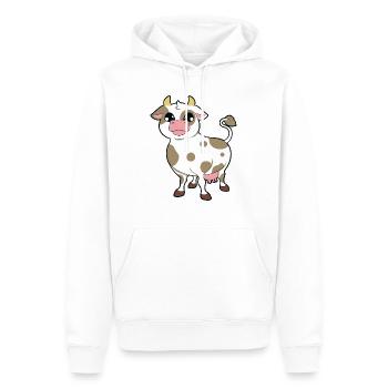 Vache - Sweat à capuche Premium bio Homme - blanc - Devant - Nico (187cm)
