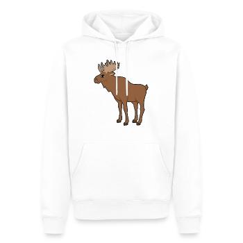 L’orignal - Sweat à capuche Premium bio Homme - blanc - Devant - Nico (187cm)