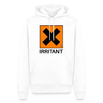 Ärgerliche Warnung - Männer Premium Bio Hoodie - Weiß - Vorne - Nico (187cm)