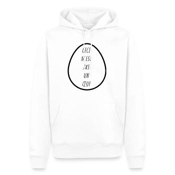 Ceci n est pas un oeuf - Sweat à capuche Premium bio Homme - blanc - Devant - Nico (187cm)