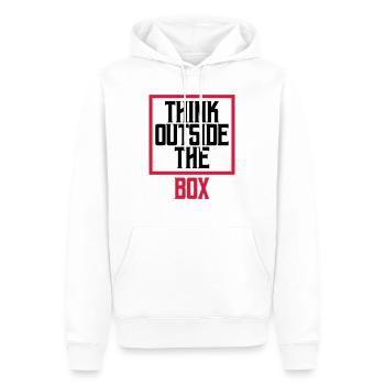 Logo Think outside - Männer Premium Bio Hoodie - Weiß - Vorne - Nico (187cm)