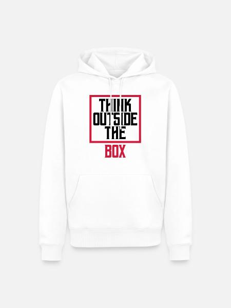 Logo Think outside - Men’s Premium Organic Hoodie - white