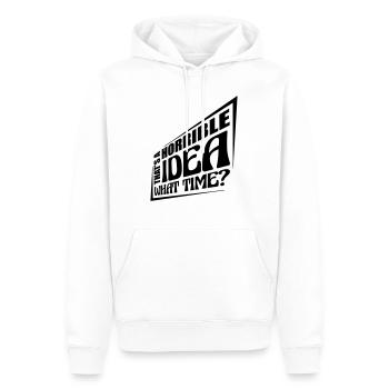 C’est une idée horrible - Sweat à capuche Premium bio Homme - blanc - Devant - Nico (187cm)