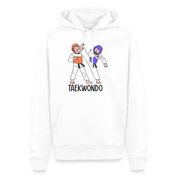 taekwondo - Sweat à capuche Premium bio Homme - blanc - Devant - Nico (187cm)