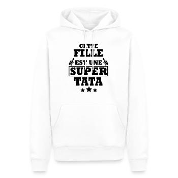 cette fille est une super tata / cadeau tata - Sweat à capuche Premium bio Homme - blanc - Devant - Nico (187cm)
