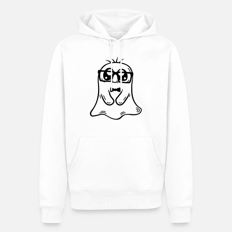 Sympathique Nerd Ghost Comic - Sweat à capuche Premium bio Homme - blanc