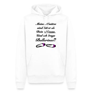 Meine Absätze sind höher als Dein Niveau Ballerina - Männer Premium Bio Hoodie - Weiß - Vorne - Nico (187cm)