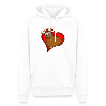 Widder im Herz - Männer Premium Bio Hoodie - Weiß - Vorne - Nico (187cm)