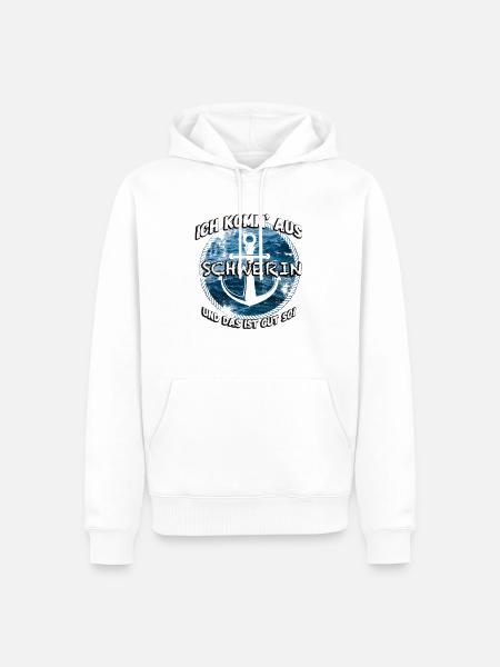 Schwerin - Männer Premium Bio Hoodie - Weiß