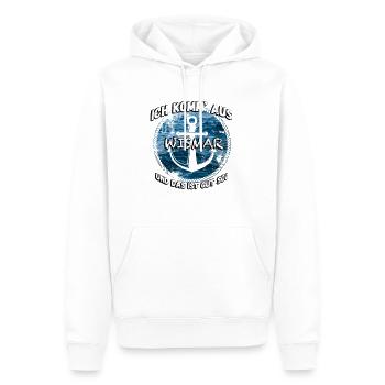 Wismar - Männer Premium Bio Hoodie - Weiß - Vorne - Nico (187cm)