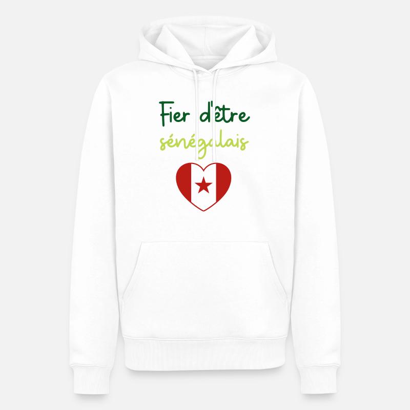 Fier d'être sénégalais - Sweat à capuche Premium bio Homme - blanc