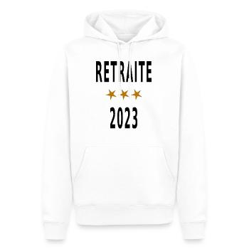 Retraite 2023 - Sweat à capuche Premium bio Homme - blanc - Devant - Nico (187cm)