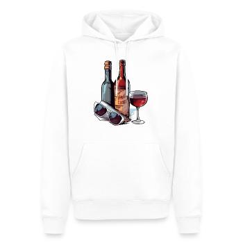 Weinflaschen und Gläser - Männer Premium Bio Hoodie - Weiß - Vorne - Nico (187cm)