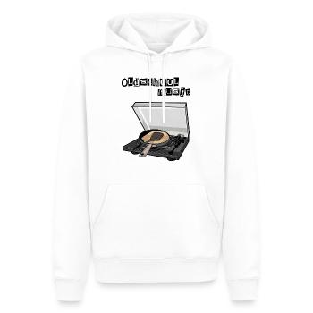 Vinyl // Oldschool Music - Men’s Premium Organic Hoodie - white - Front - Nico (187cm)