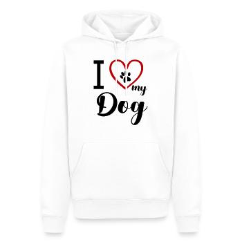 i love my dog - Männer Premium Bio Hoodie - Weiß - Vorne - Nico (187cm)