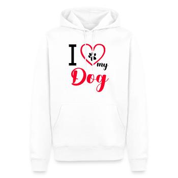 i love my dog - Männer Premium Bio Hoodie - Weiß - Vorne - Nico (187cm)