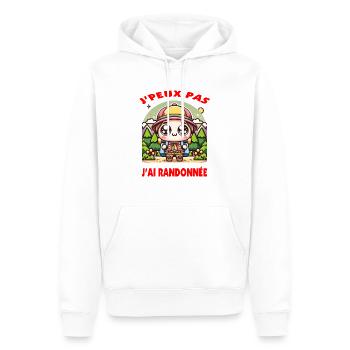 Ich kann nicht, ich bin gewandert - Männer Premium Bio Hoodie - Weiß - Vorne - Nico (187cm)
