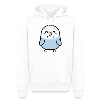 Wellensittich blau männlich kawaii Haustier Vogel - Männer Premium Bio Hoodie - Weiß - Vorne - Nico (187cm)
