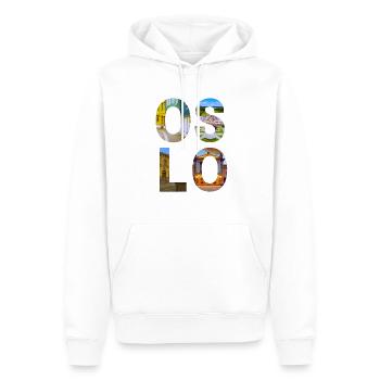 Oslo, Norwegen - Männer Premium Bio Hoodie - Weiß - Vorne - Nico (187cm)