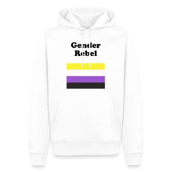 Nicht-binäre Flagge Geschlecht Rebell - Männer Premium Bio Hoodie - Weiß - Vorne - Nico (187cm)